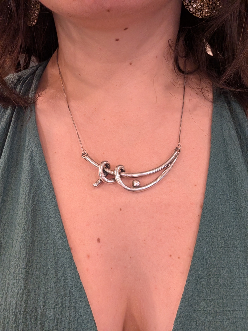 925 Silver Knot Necklace & Earrings